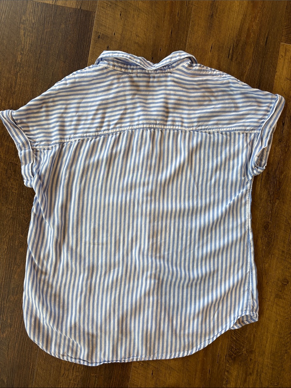 beachlunchlounge Blue and White Striped Button-Front Shirt - Picture 4 of 4